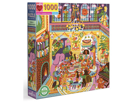 eeboo 1000 Piece Jigsaw Puzzle: Family Dinner Night