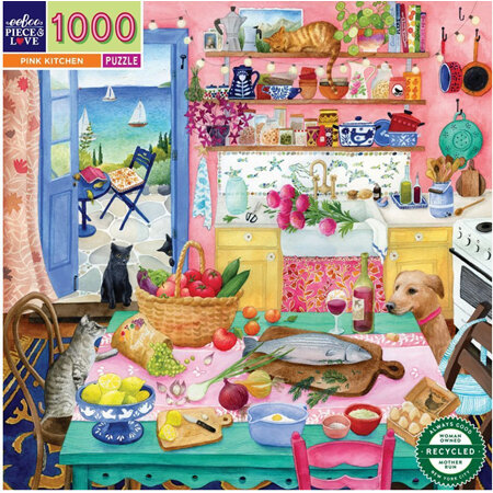 eeBoo 1000 Piece Jigsaw Puzzle Pink  Kitchen