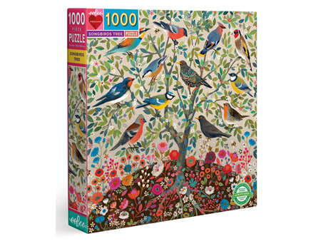 eeBoo 1000 Piece Jigsaw Puzzle: Songbirds Tree