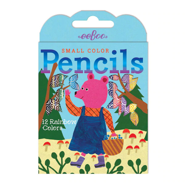 EeBoo 12 Small Colour Pencils Blueberry Bear