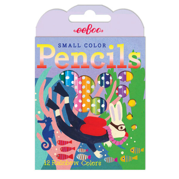 EeBoo 12 Small Colour Pencils Scuba Bunny