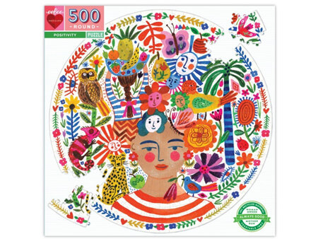 eeBoo 500 Piece Round Jigsaw Puzzle: Positivity