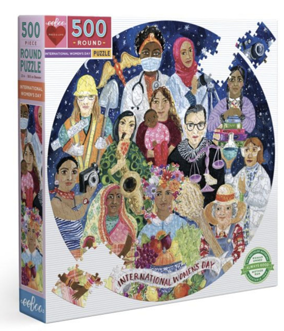 eeBoo 500 Piece Round Puzzle International Womans Day at www.puzzlesnz.co.nz
