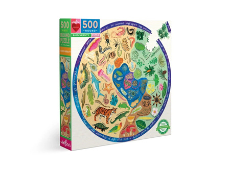 EeBoo Biodiversity Round 500 Piece Puzzle