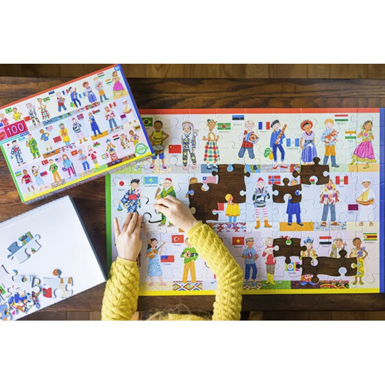 EeBoo Children of the World 100 Piece Puzzle diversity geography jigsaw kids