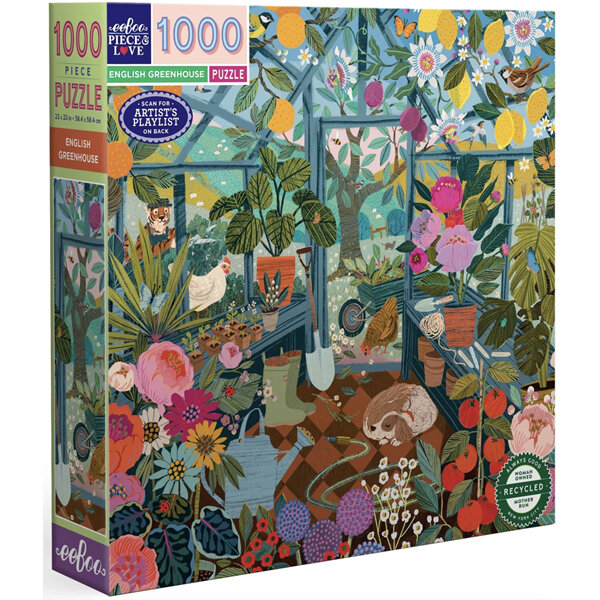 EeBoo English Greenhouse 1000 Piece Puzzle 2024 New!