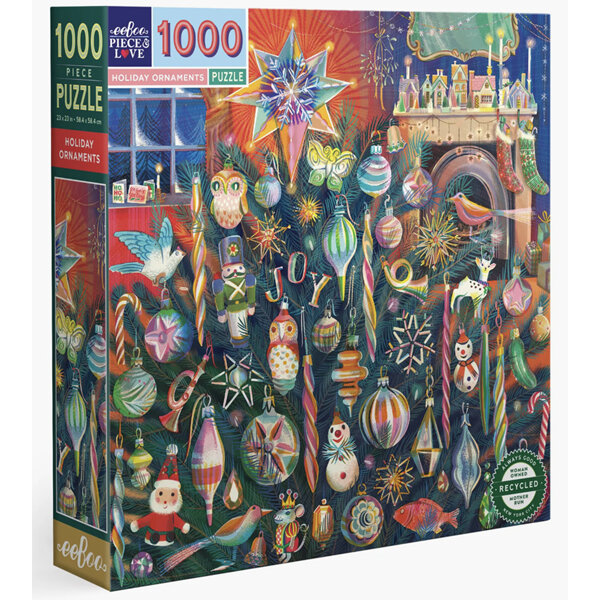 EeBoo Holiday Ornaments 1000 Piece Christmas Puzzle