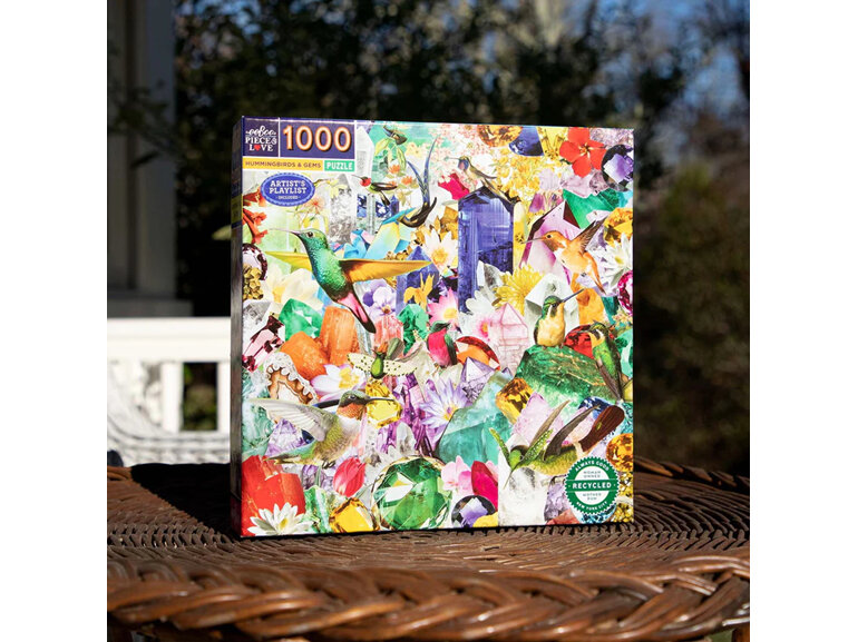 EeBoo Hummingbirds & Gems 1000 Piece Puzzle *NEW* jigsaw