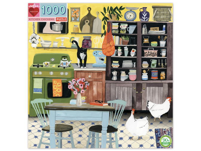 EeBoo Kitchen Chickens 1000 Piece Puzzle
