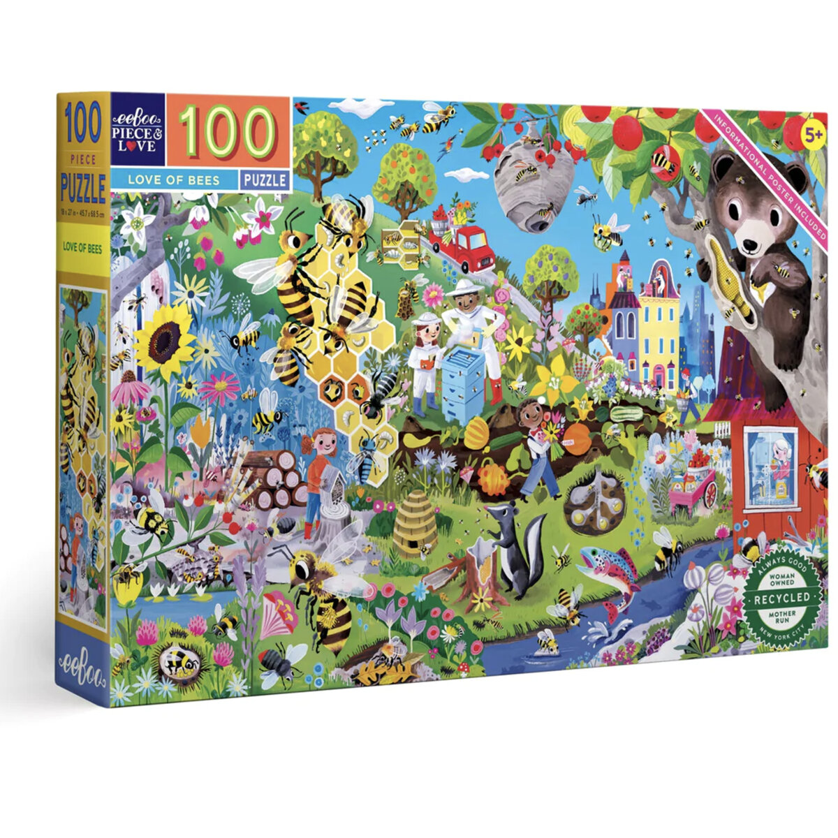 EeBoo Love of Bees 100 Piece Puzzle