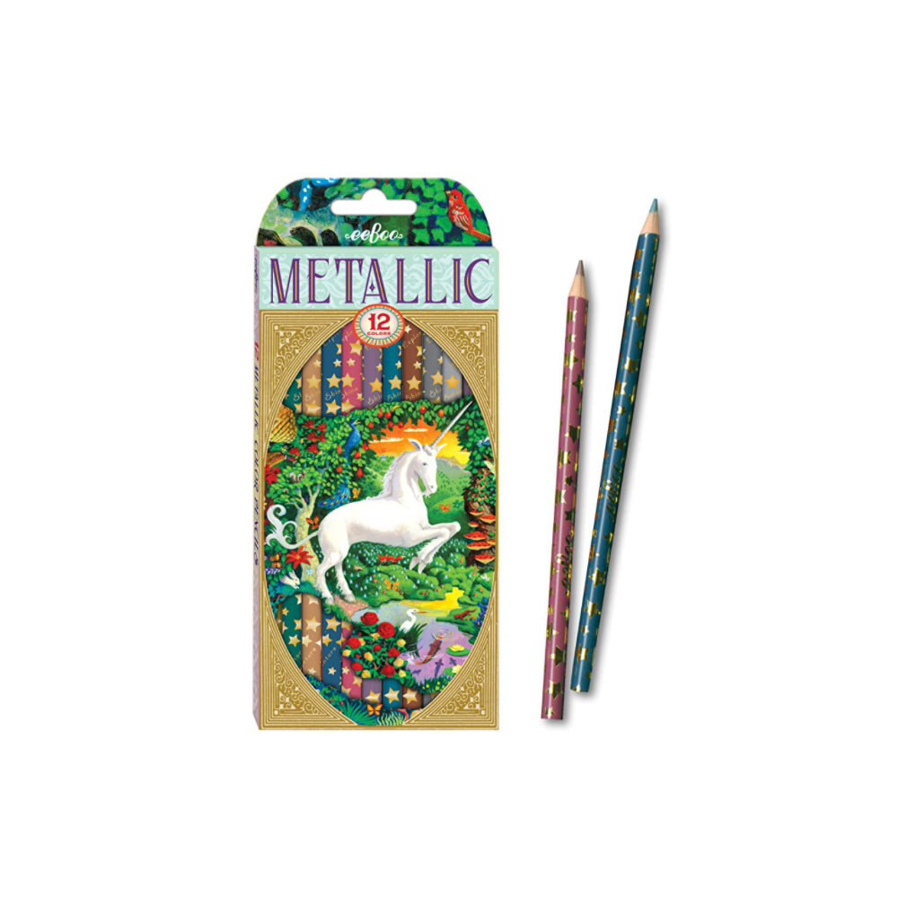 EeBoo Metallic 12 Colour Pencils Unicorn