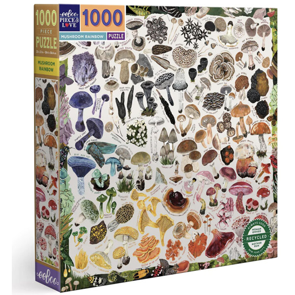 EeBoo Mushroom Rainbow 1000 Piece Puzzle