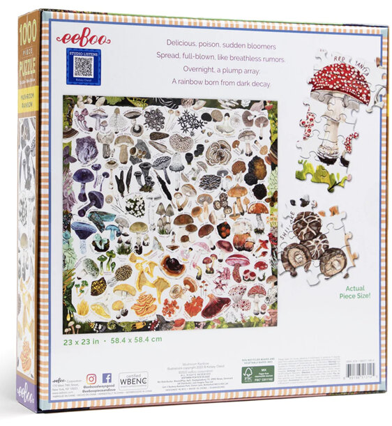 EeBoo Mushroom Rainbow 1000 Piece Puzzle