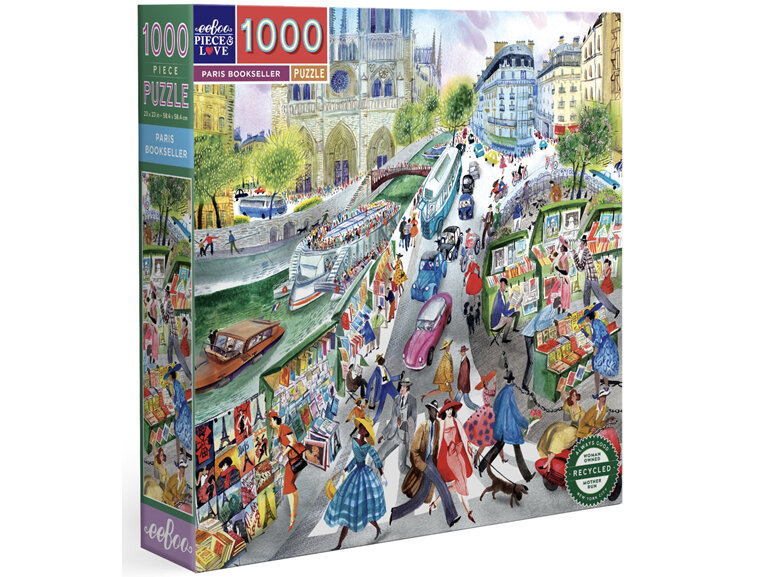 EeBoo Paris Bookseller 1000 Piece Puzzle