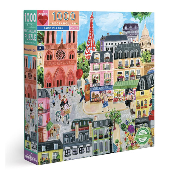 EeBoo Paris in a Day 1000 Piece Rectangle Puzzle