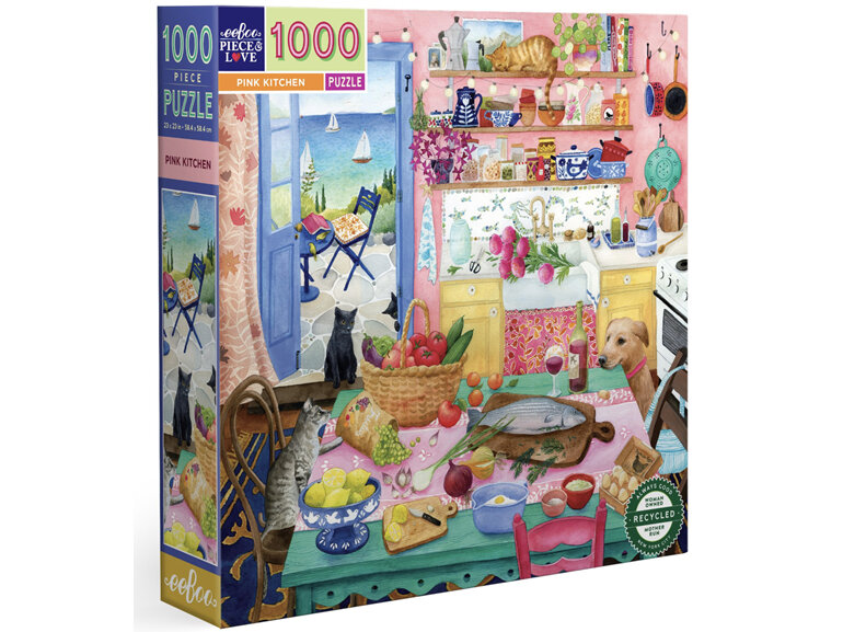 EeBoo Pink Kitchen 1000 Piece Jigsaw Puzzle
