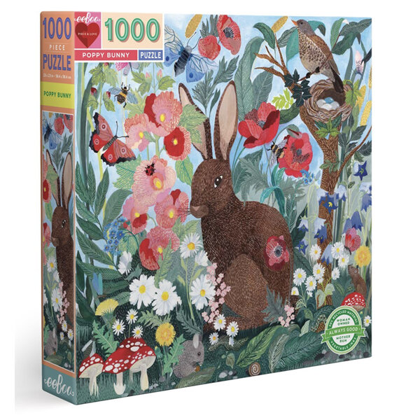 EeBoo Poppy Bunny 1000 Piece Puzzle