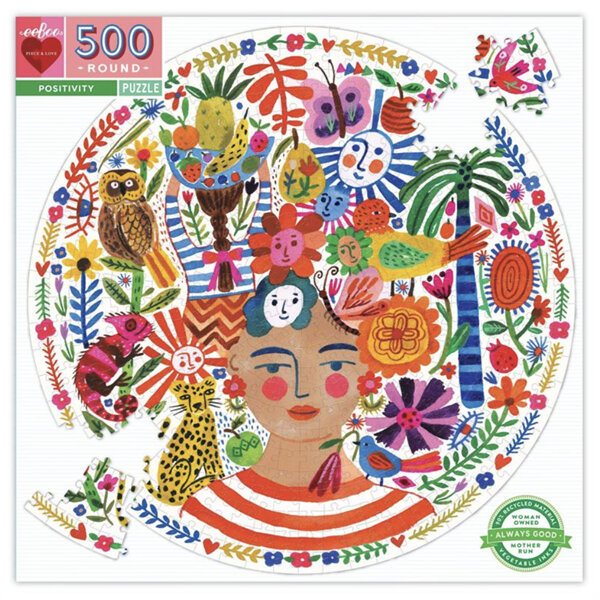 Eeboo Positivity Round 500 Piece Puzzle