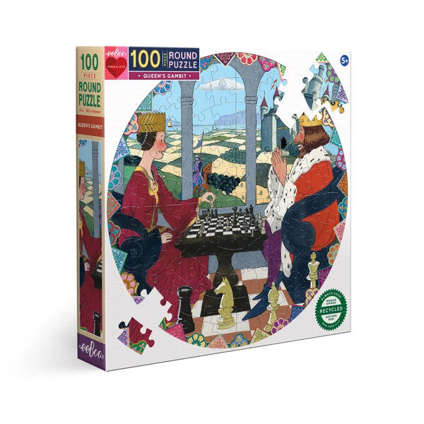EeBoo Queens Gambit Round 100 Piece Puzzle