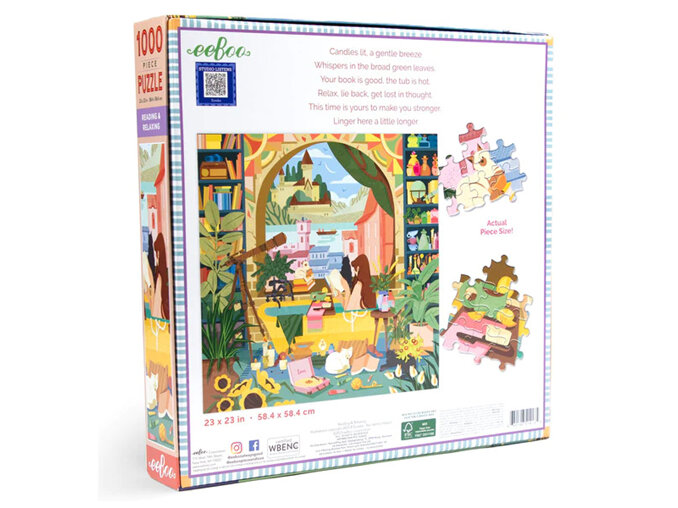 EeBoo Reading & Relaxing 1000 Piece Puzzle NEW 2023