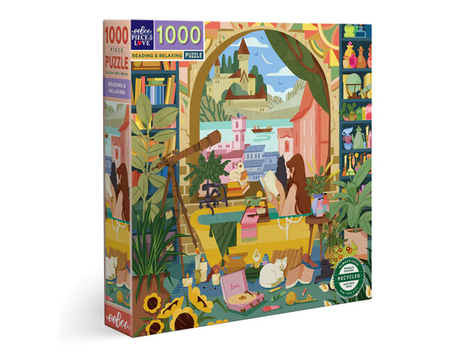 EeBoo Reading & Relaxing 1000 Piece Puzzle NEW 2023