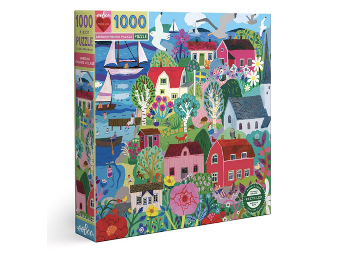 EeBoo Swedish Fishing Village 1000 Piece Puzzle