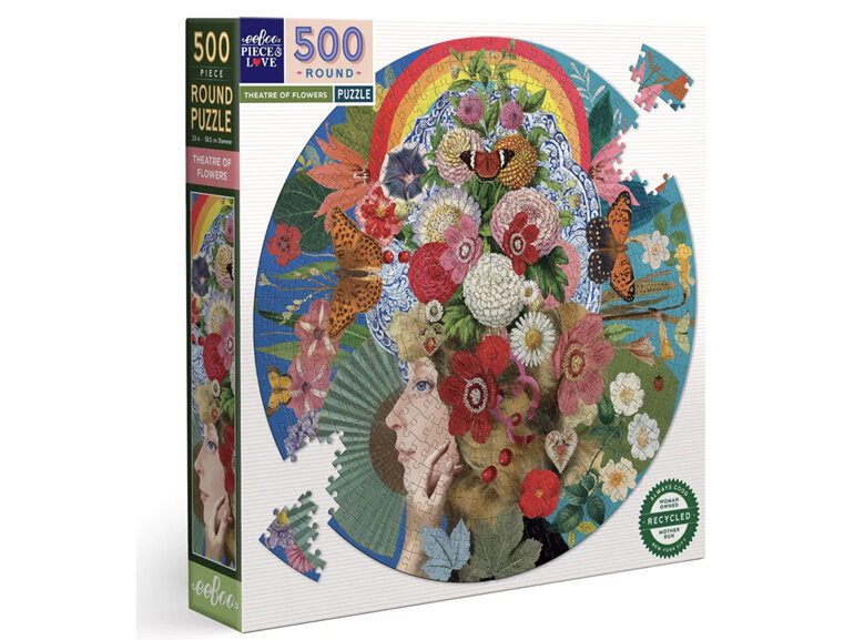EeBoo Theatre of Flowers 500 Piece Round Puzzle