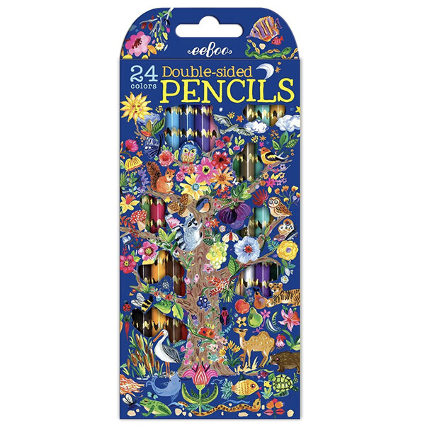 EeBoo Tree of Life Double Sided Colouring Pencils 12 Pack