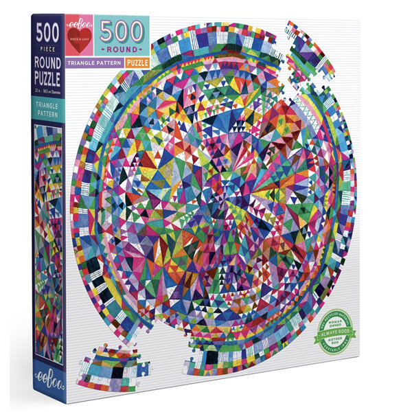 EeBoo Triangle Pattern 500 Piece Round Puzzle