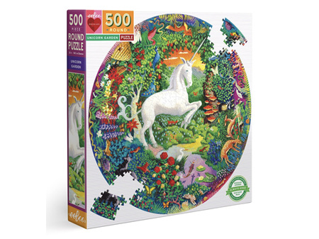 EeBoo Unicorn Garden 500 Piece Round Puzzle