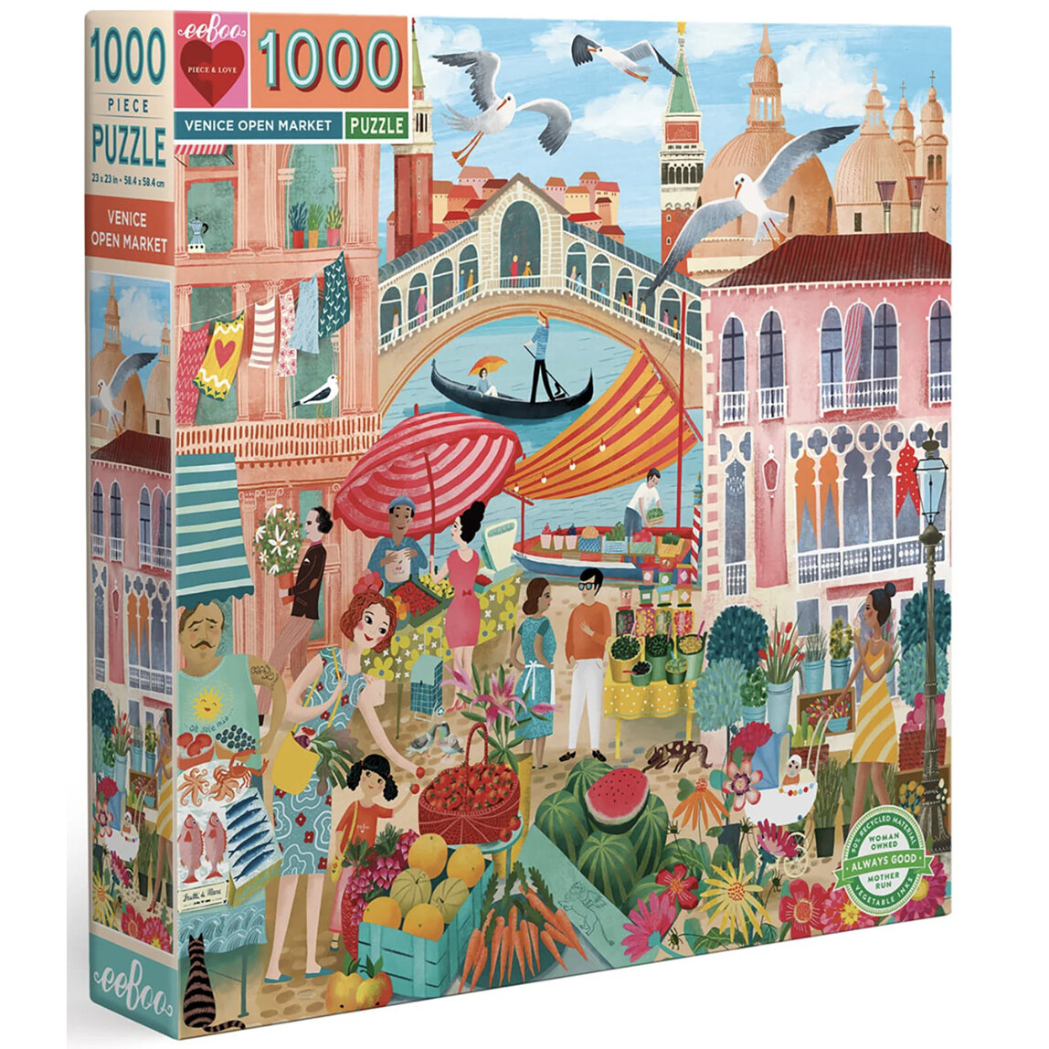 EeBoo Venice Open Market 1000 Piece Puzzle