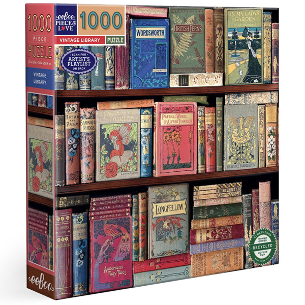 EeBoo Vintage Library 1000 Piece Puzzle 2024 New!