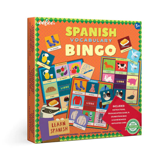 EeBoo Vocabulary Bingo Spanish game espanol language learn teach