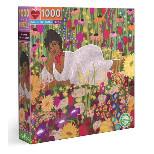 EeBoo Woman in Flowers 1000 Piece Puzzle