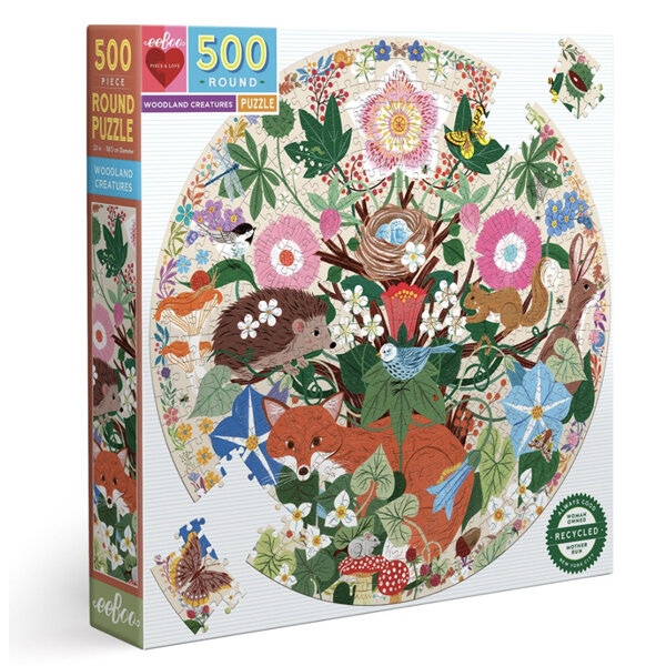 EeBoo Woodland Creatures 500 Piece Puzzle