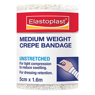 Elastoplast 46014, Medium Crepe Bandage 5cm x 1.6m