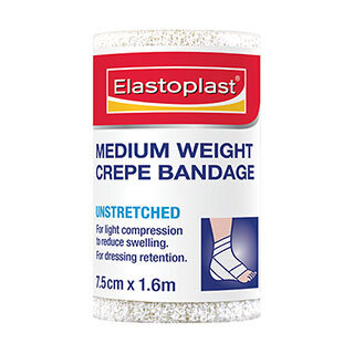Elastoplast 46015, Medium Crepe Bandage 7.5cm x 1.6m
