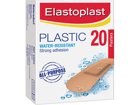 Elastoplast Plastic Water-Resistant Strong Adhesion - 20 Plasters