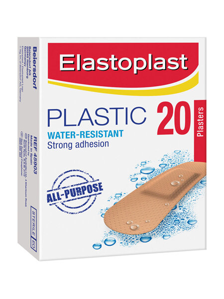 Elastoplast Plastic Water-Resistant Strong Adhesion - 20 Plasters