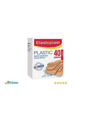 Elastoplast Plastic Water-Resistant  Strong Adhesion - 40 Assorted