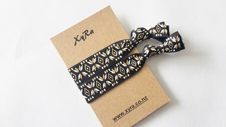 Elegant Black Hair Ties (pack of 2 ties)