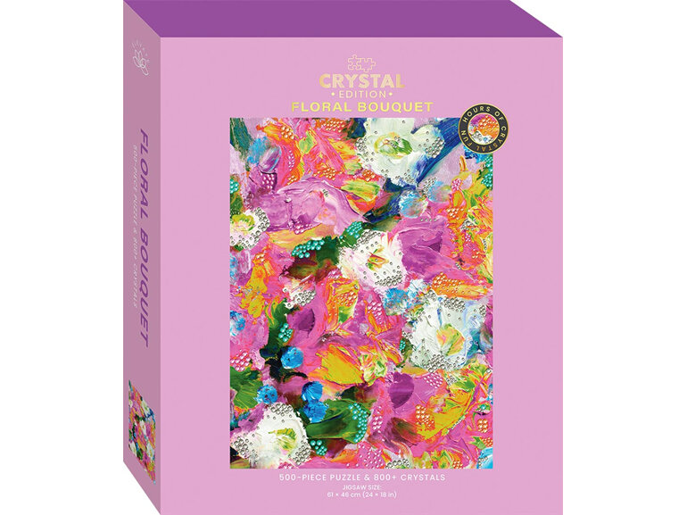 Elevate Crystal Jigsaw 500 Piece + 800 Crystals Floral Bouquet craft