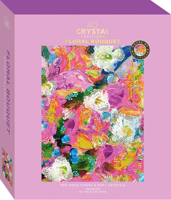 Elevate Crystal Jigsaw 500 Piece + 800 Crystals Floral Bouquet craft