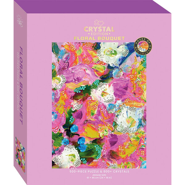Elevate Crystal Jigsaw 500 Piece + 800 Crystals Floral Bouquet