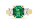 emerald and diamond dress ring