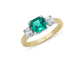 Emerald and diamond three stone ring fine jewellery gemstone ring nz