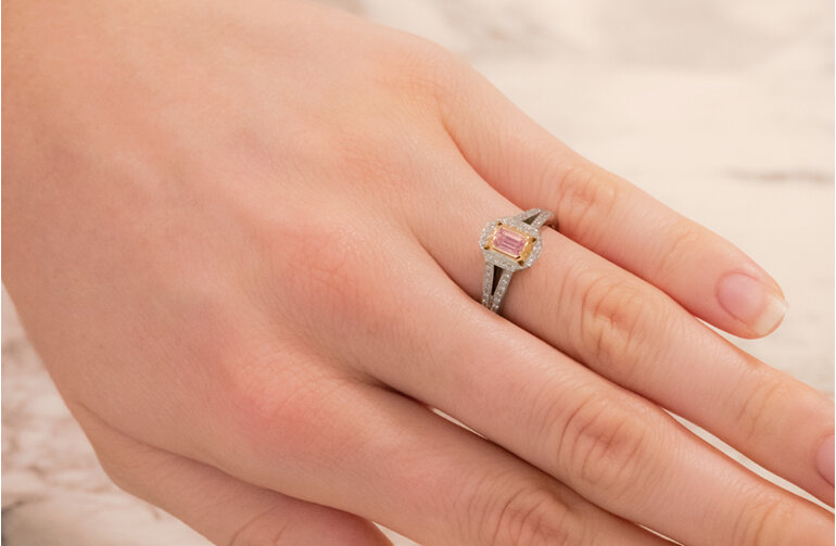 Emerald Cut Argyle Pink Diamond Ring