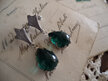 Emerald rhinestone pear earrings