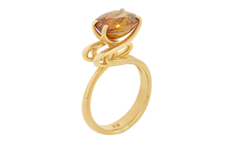 Emerge: Golden Zircon and Yellow Gold Ring