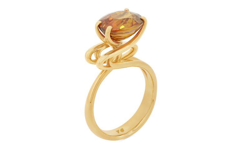 Emerge: Golden Zircon and Yellow Gold Ring